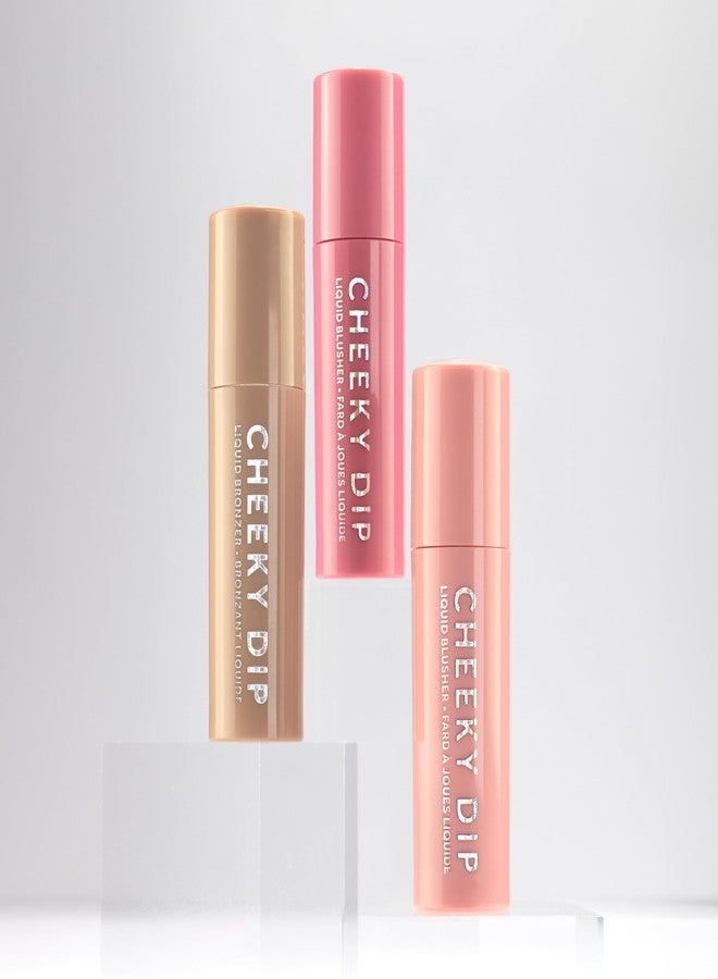 W7 Cheeky Cheeks Gift Set - Liquid Blusher & Bronzer Trio - Radiant Glow Makeup Gift - Image 3